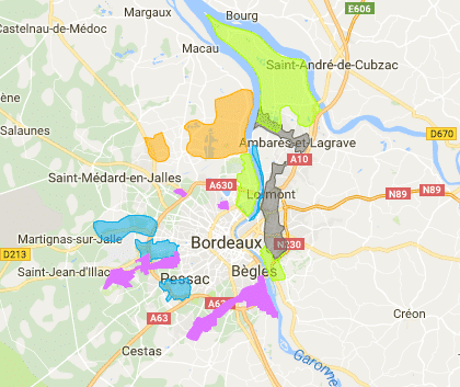 Carte localisation des 55 000 ha pour la nature, Google Maps.